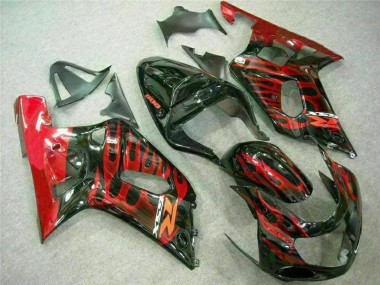 Vermelho Preto Carenagem GSXR 600 / 750 K1 K2 K3 2001-2003