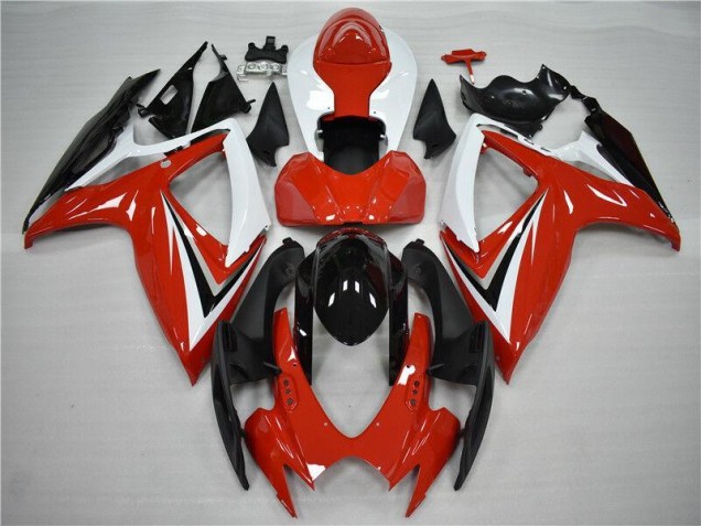Vermelho Preto Carenagem GSXR 600 / 750 K6 2006-2007 Vermelho Preto Carenagem GSXR 600 / 750 K6 2006-2007