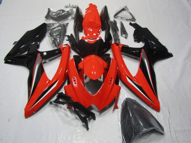 Vermelho Preto Carenagem GSXR 600 K8 2008-2010 Vermelho Preto Carenagem GSXR 600 K8 2008-2010