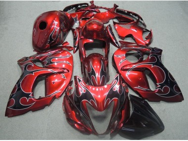 Vermelho Preto Chama Carenagem GSXR 1300 Hayabusa 2008-2019