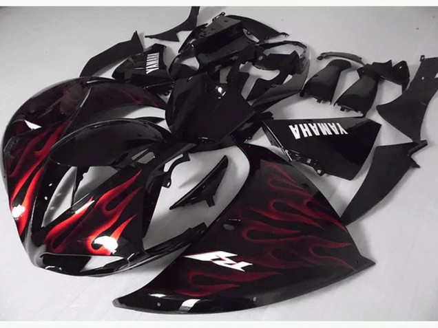 Vermelho Preto Chama Carenagem R1 2012-2014 Vermelho Preto Chama Carenagem R1 2012-2014