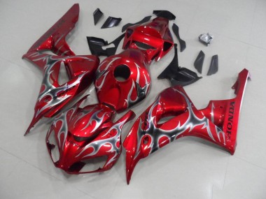 Vermelho & Preto Cinzento Chama Carenagem CBR 1000RR 2006-2007