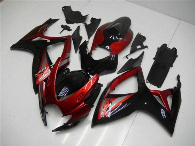 Vermelho Preto Injeção Kit Carenagem GSXR 600 / 750 K6 2006-2007 Vermelho Preto Injeção Kit Carenagem GSXR 600 / 750 K6 2006-2007
