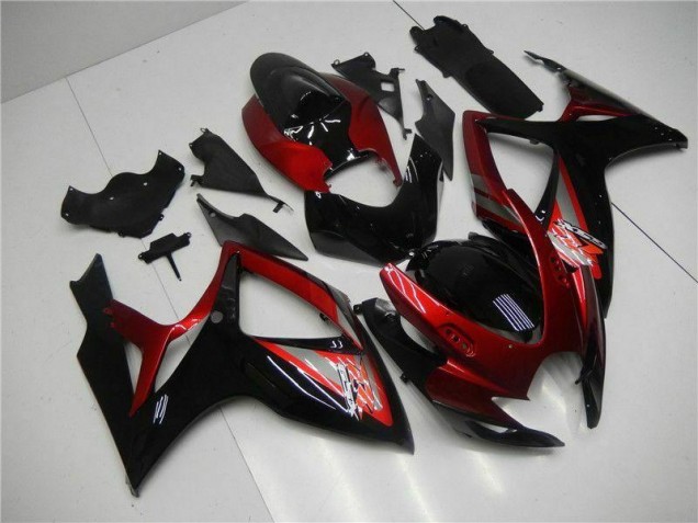 Vermelho Preto Injeção Kit Carenagem GSXR 600 / 750 K6 2006-2007 Vermelho Preto Injeção Kit Carenagem GSXR 600 / 750 K6 2006-2007