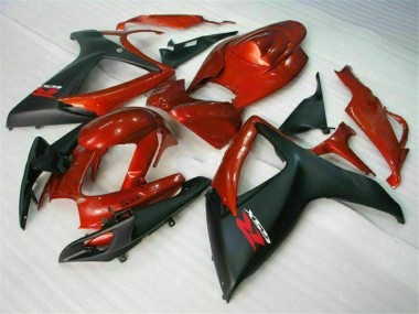 Vermelho Preto Injeção Kit Carenagem GSXR 600 / 750 K6 2006-2007