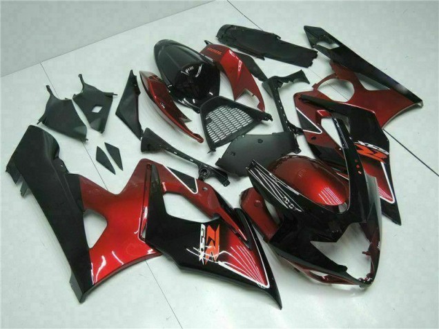 Vermelho Preto Kit Completo Carenagem GSXR 1000 K5 2005-2006 Vermelho Preto Kit Completo Carenagem GSXR 1000 K5 2005-2006