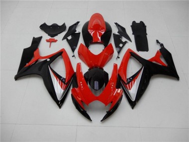 Vermelho Preto Kits Carenagem GSXR 600 / 750 K6 2006-2007