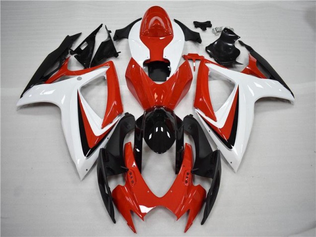 Vermelho Preto Kits Completo Carenagem GSXR 600 / 750 K6 2006-2007