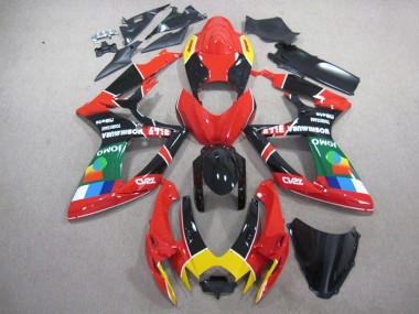 Vermelho Preto Verde Carenagem GSXR 750 K6 2006-2007