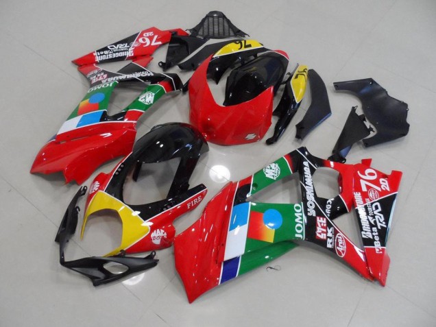 Vermelho & Verde Carenagem GSXR 1000 K7 2007-2008