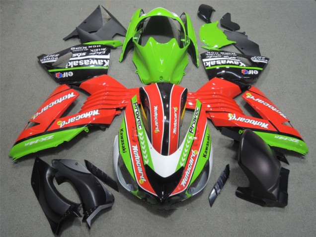 Vermelho Verdecard Carenagem ZX14R ZZR 1400 2006-2011 Vermelho Verdecard Carenagem ZX14R ZZR 1400 2006-2011
